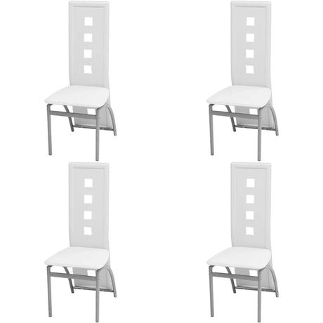 Vidaxl eetkamerstoelen 4 st kunstleer wit