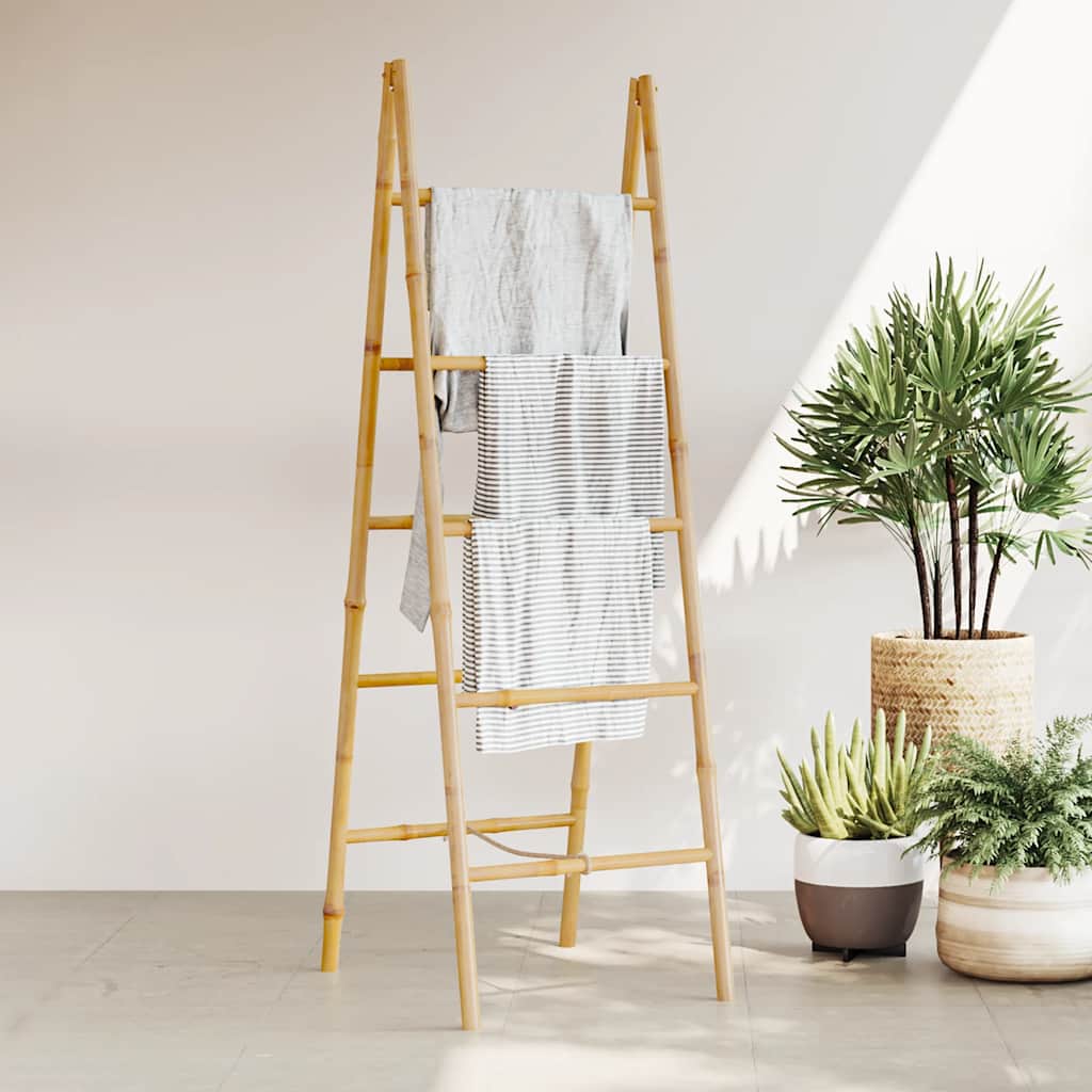 VIDAXL -Doppel -Handtuchleiter mit 5 Stufen 50x160 cm Bambus