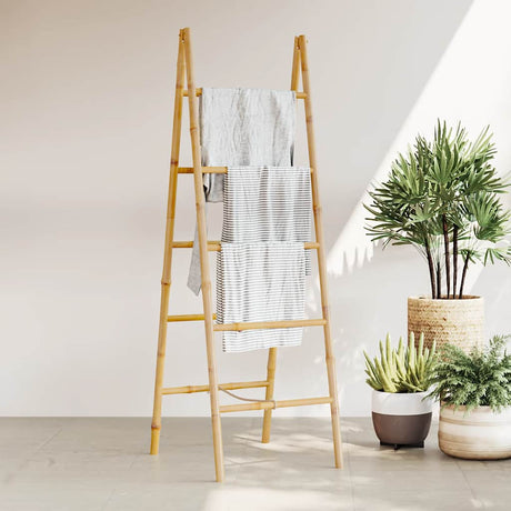 VIDAXL -Doppel -Handtuchleiter mit 5 Stufen 50x160 cm Bambus