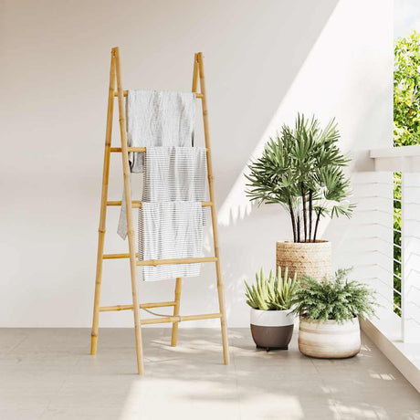 VIDAXL -Doppel -Handtuchleiter mit 5 Stufen 50x160 cm Bambus