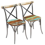 Vidaxl eetkamerstoelen 2 st massief gerecycled hout
