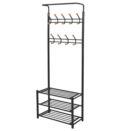 Vidaxl -Kleidungsständer mit Schuhaufbewahrung 68x32x182.5 cm schwarz