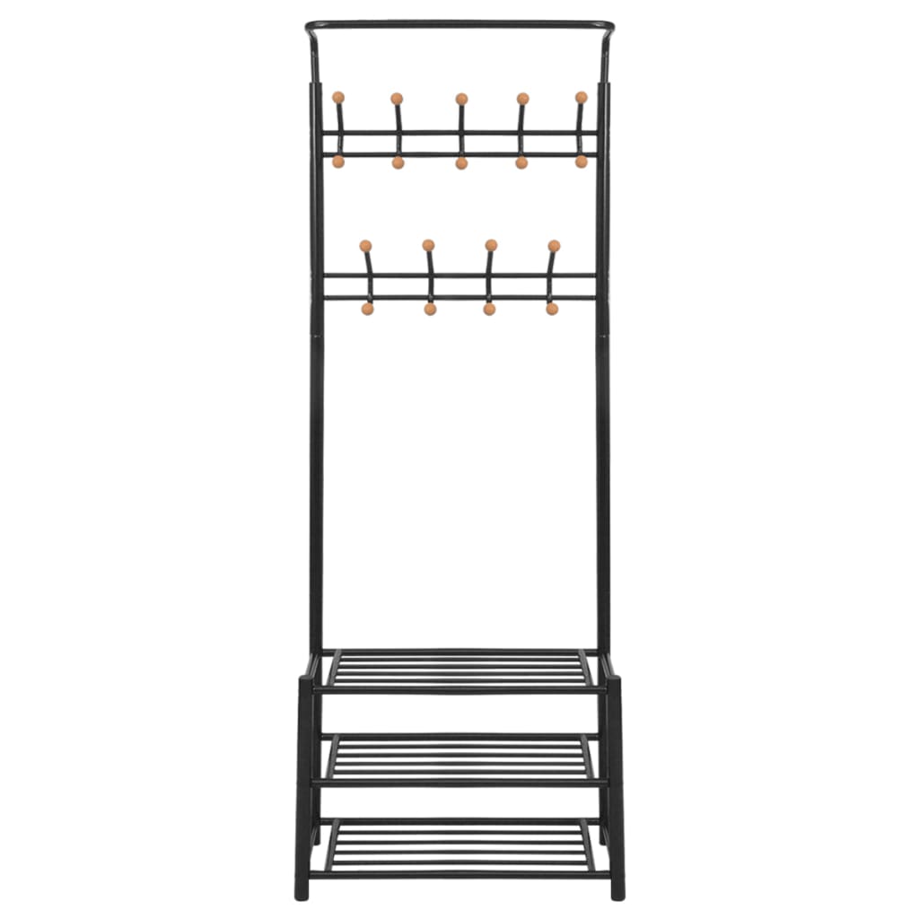 Vidaxl Relling Rack con almacenamiento de zapatos 68x32x182.5 cm Negro