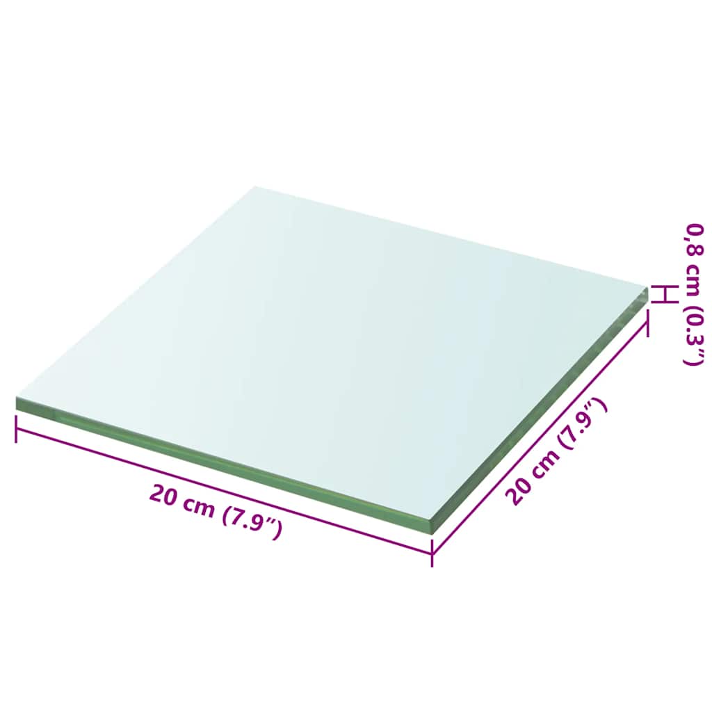 Vidaxl wandschap transparant 20x20 cm glas