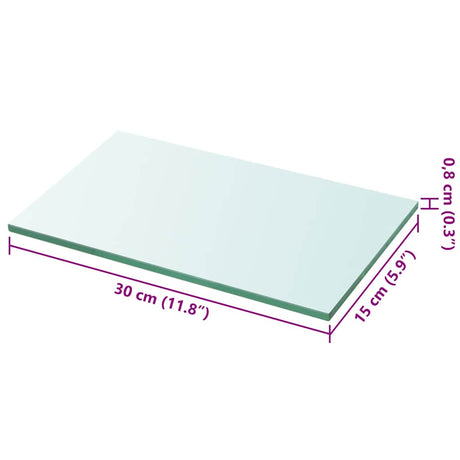 Vidaxl wandschap transparant 30x15 cm glas