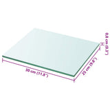 Vidaxl wandschap transparant 30x25 cm glas