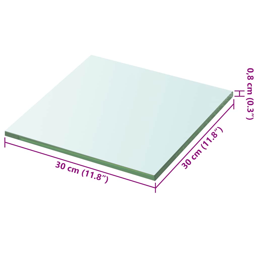 Vidaxl wandschap transparant 30x30 cm glas