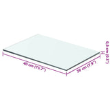 Vidaxl wandschap transparant 40x20 cm glas