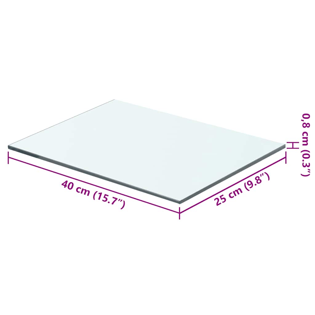 Vidaxl wandschap transparant 40x25 cm glas