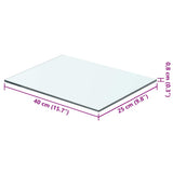 Vidaxl wandschap transparant 40x25 cm glas