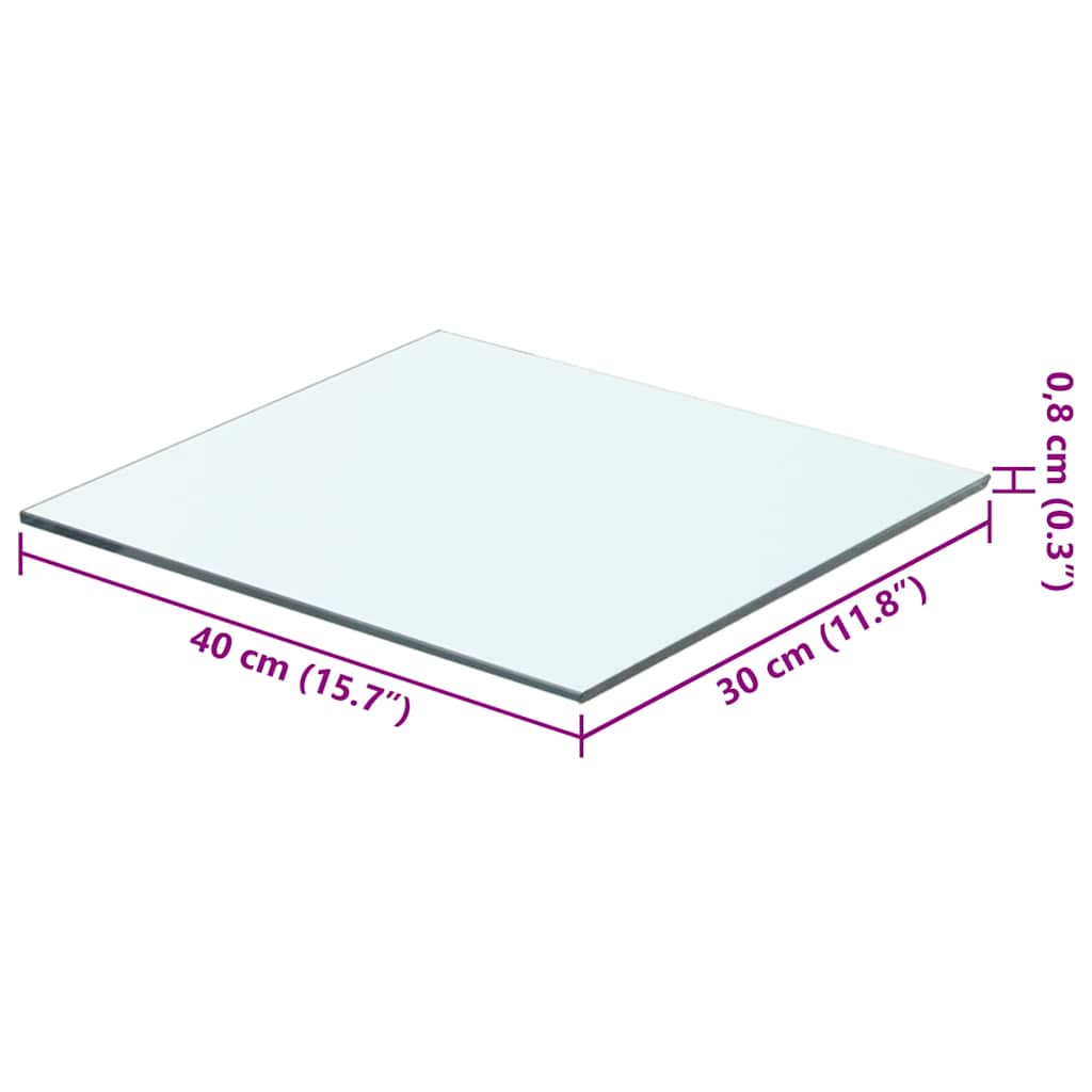 Vidaxl wandschap transparant 40x30 cm glas