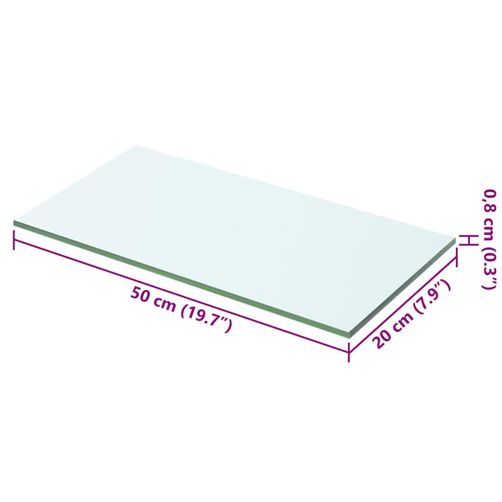 Vidaxl wandschap transparant 50x20 cm glas
