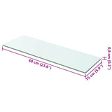 Vidaxl wandschap transparant 60x15 cm glas