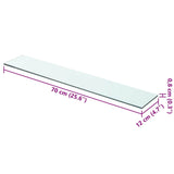 Vidaxl wandschap transparant 70x12 cm glas