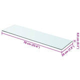 Vidaxl wandschap transparant 70x20 cm glas