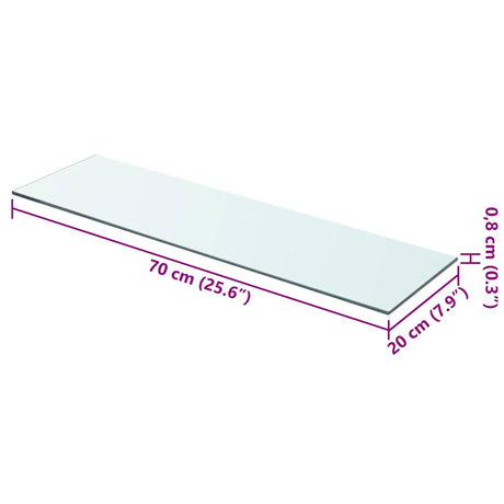 Vidaxl wandschap transparant 70x20 cm glas