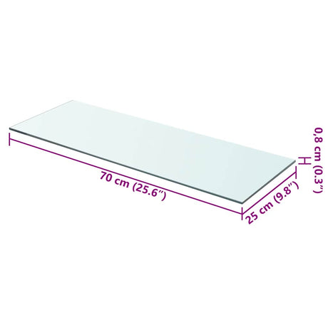 Vidaxl wandschap transparant 70x25 cm glas