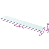 Vidaxl wandschap transparant 80x12 cm glas