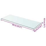 Vidaxl wandschap transparant 80x30 cm glas