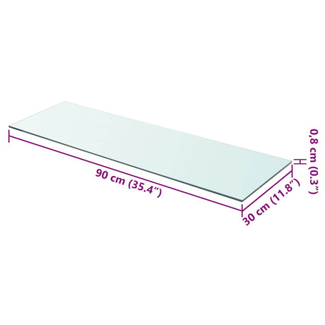 Vidaxl wandschap transparant 90x30 cm glas