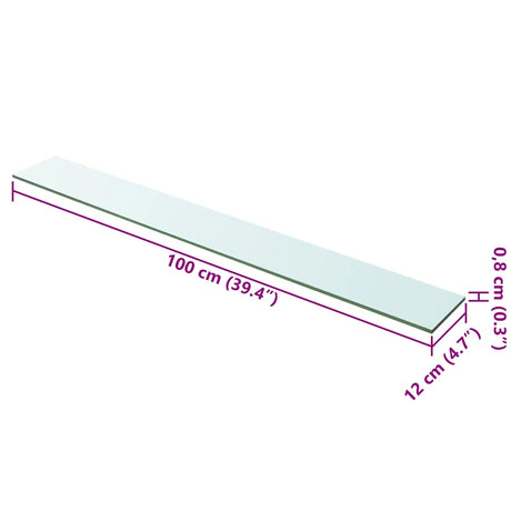 Vidaxl wandschap transparant 100x12 cm glas