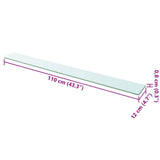 Vidaxl wandschap transparant 110x12 cm glas