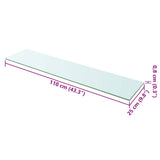 Vidaxl wandschap transparant 110x25 cm glas