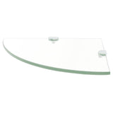 Vidaxl hoekschap met chromen dragers transparant 35x35 cm glas