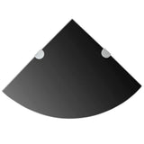 Vidaxl hoekschap met chromen dragers zwart 35x35 cm glas