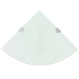 Vidaxl hoekschap met chromen dragers 25x25 cm glas wit