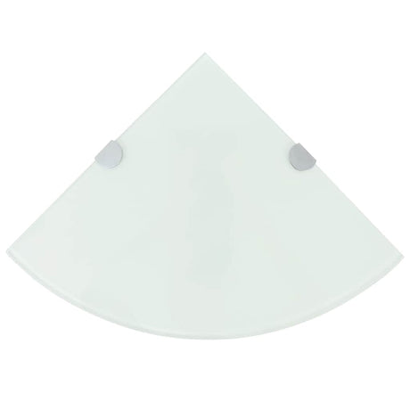 Vidaxl hoekschap met chromen dragers wit 35x35 cm glas