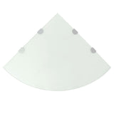 Vidaxl hoekschap met chromen dragers wit 45x45 cm glas