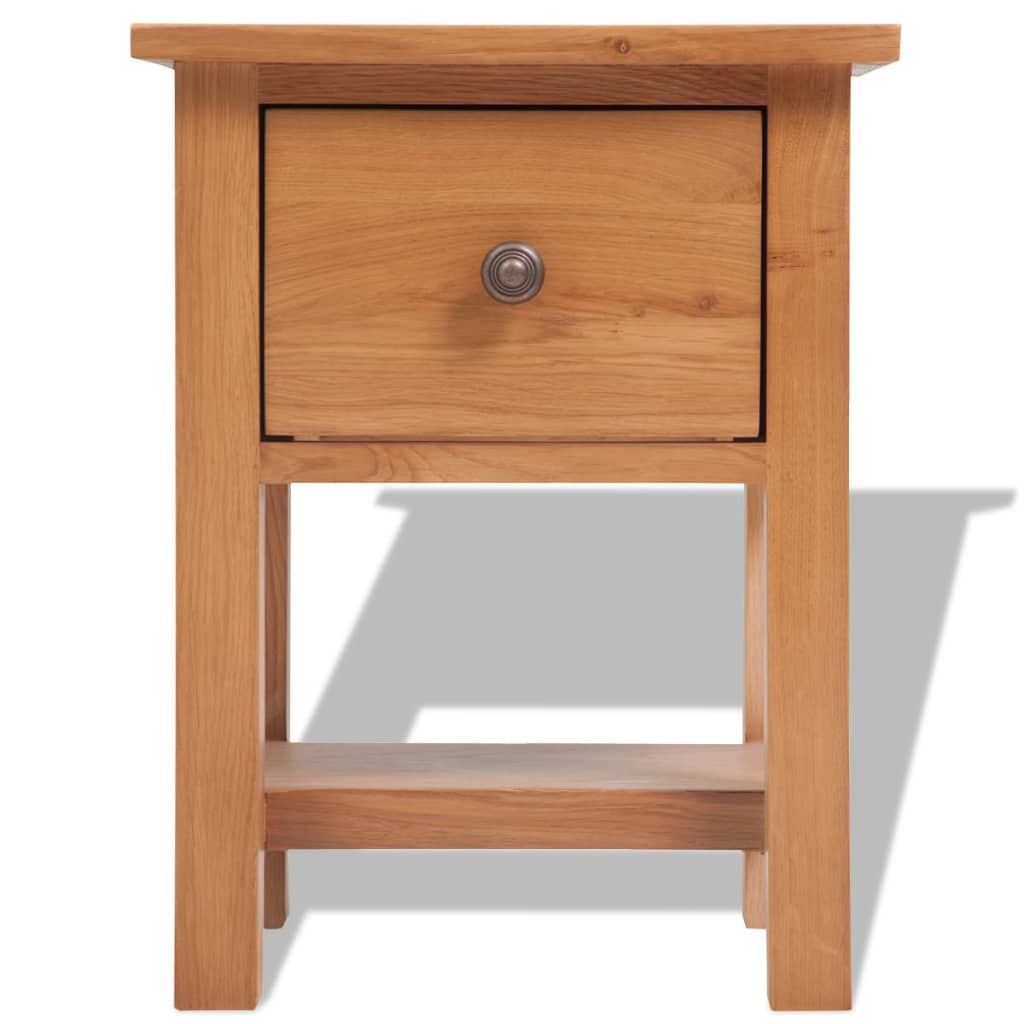 Vidaxl nachtkastje 36x30x47 cm massief eikenhout