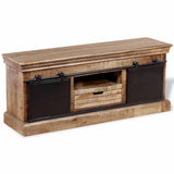 Vidaxl tv-meubel met 2 schuifdeuren 110x30x45 cm massief mangohout