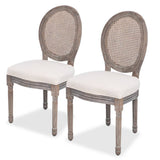 Vidaxl eetkamerstoelen 2 st stof crèmekleurig