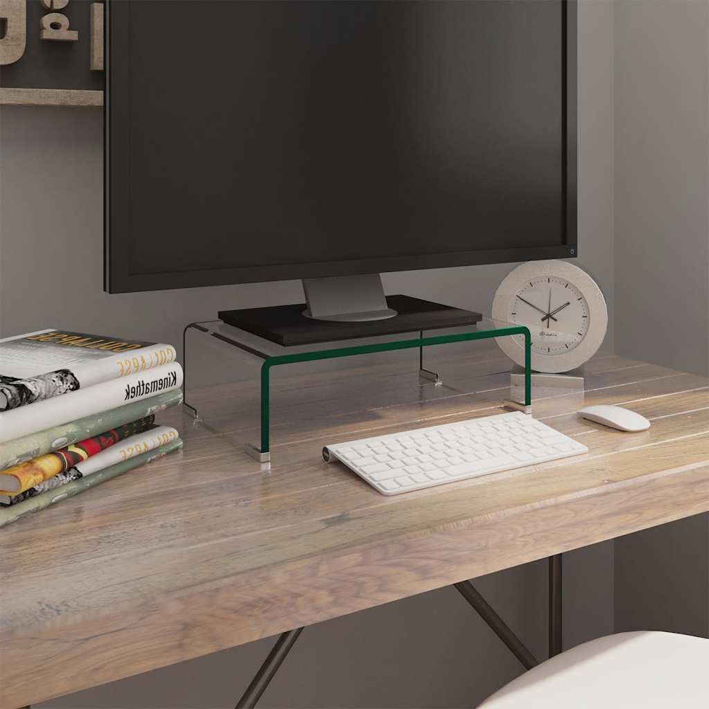 Vidaxl tv-meubel monitorverhoger transparant 40x25x11 cm glas