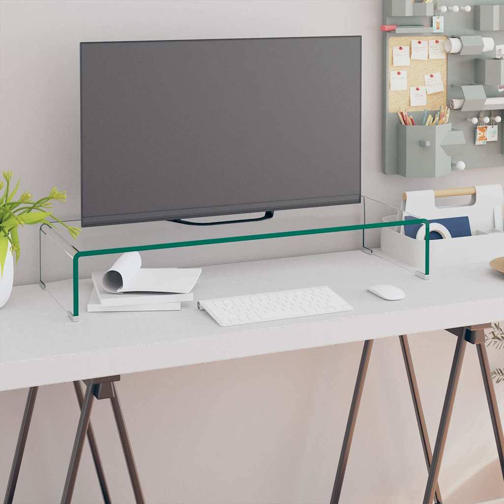 Vidaxl tv-meubel monitorverhoger transparant 80x30x13 cm glas