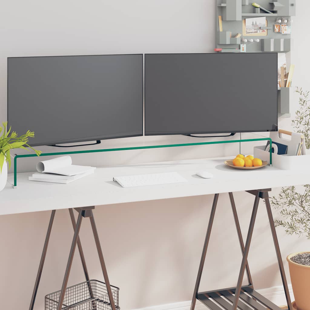 Vidaxl tv-meubel monitorverhoger transparant 110x30x13 cm glas