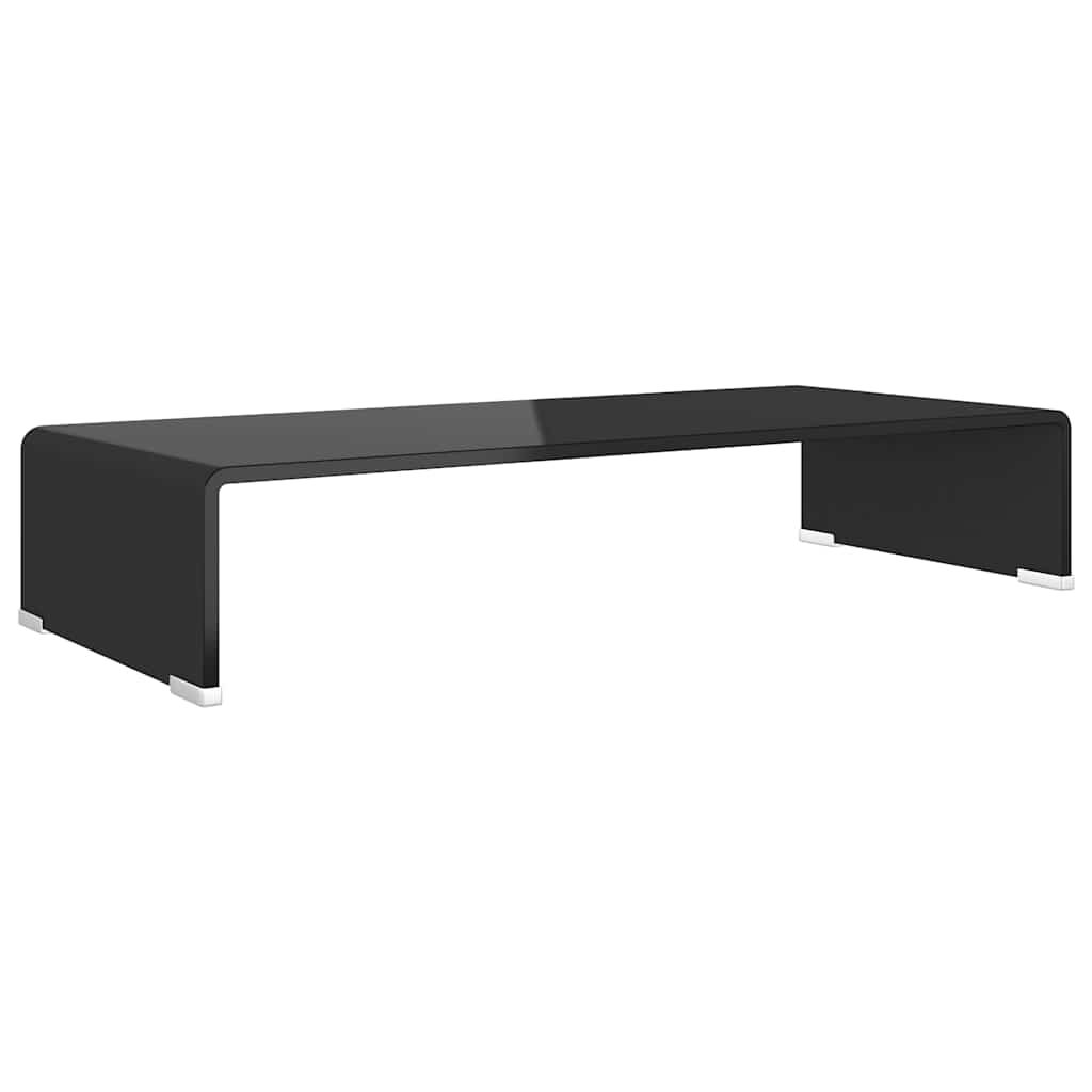 Vidaxl tv-meubel monitorverhoger zwart 70x30x13 cm glas