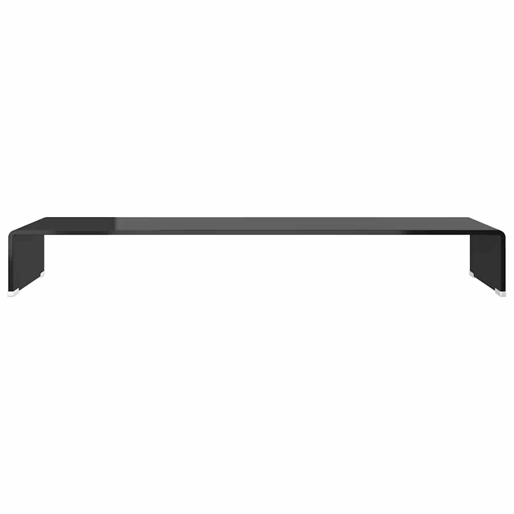 Vidaxl tv-meubel monitorverhoger zwart 100x30x13 cm glas