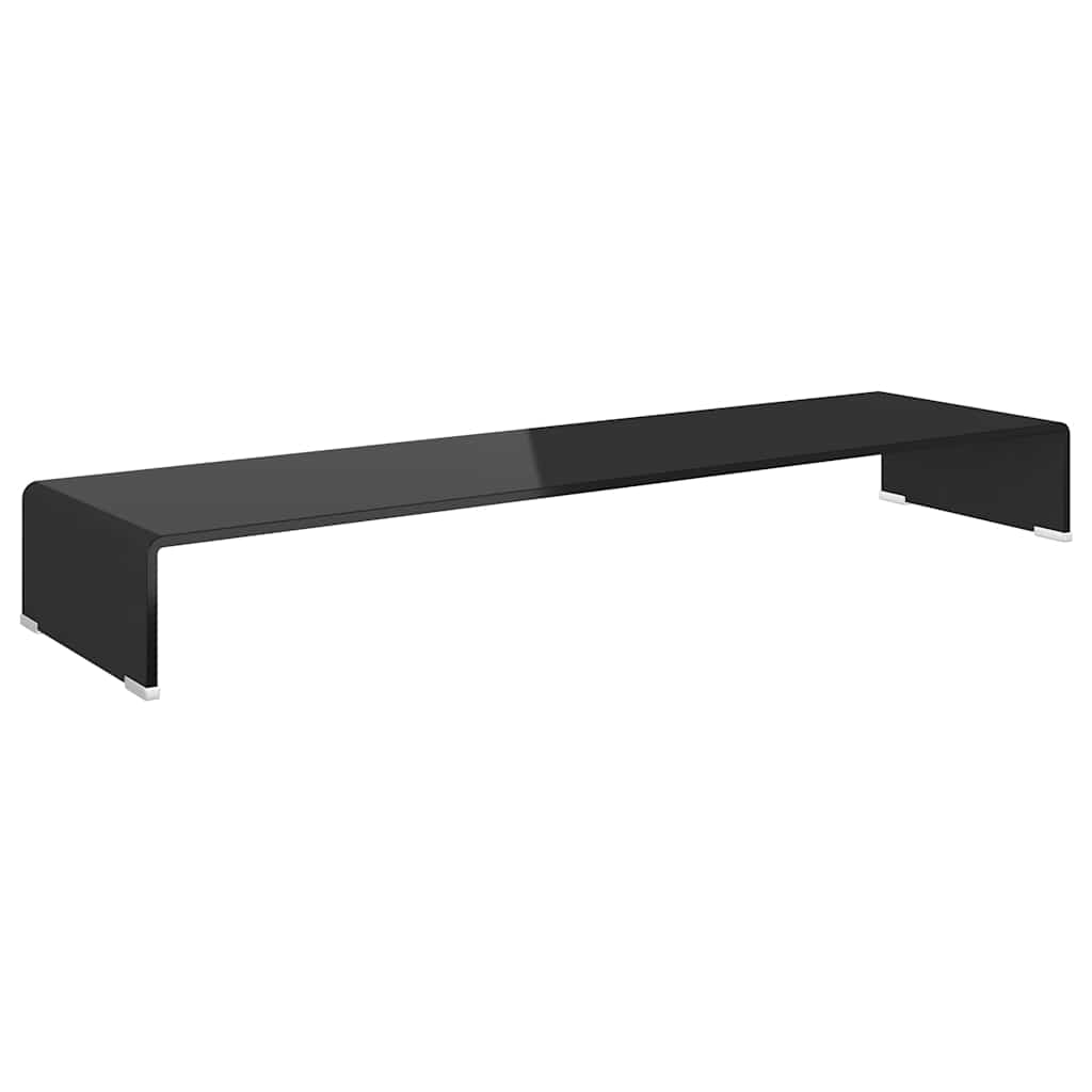 Vidaxl tv-meubel monitorverhoger zwart 110x30x13 cm glas