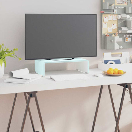 Vidaxl tv-meubel monitorverhoger 40x25x11 cm glas groen groen