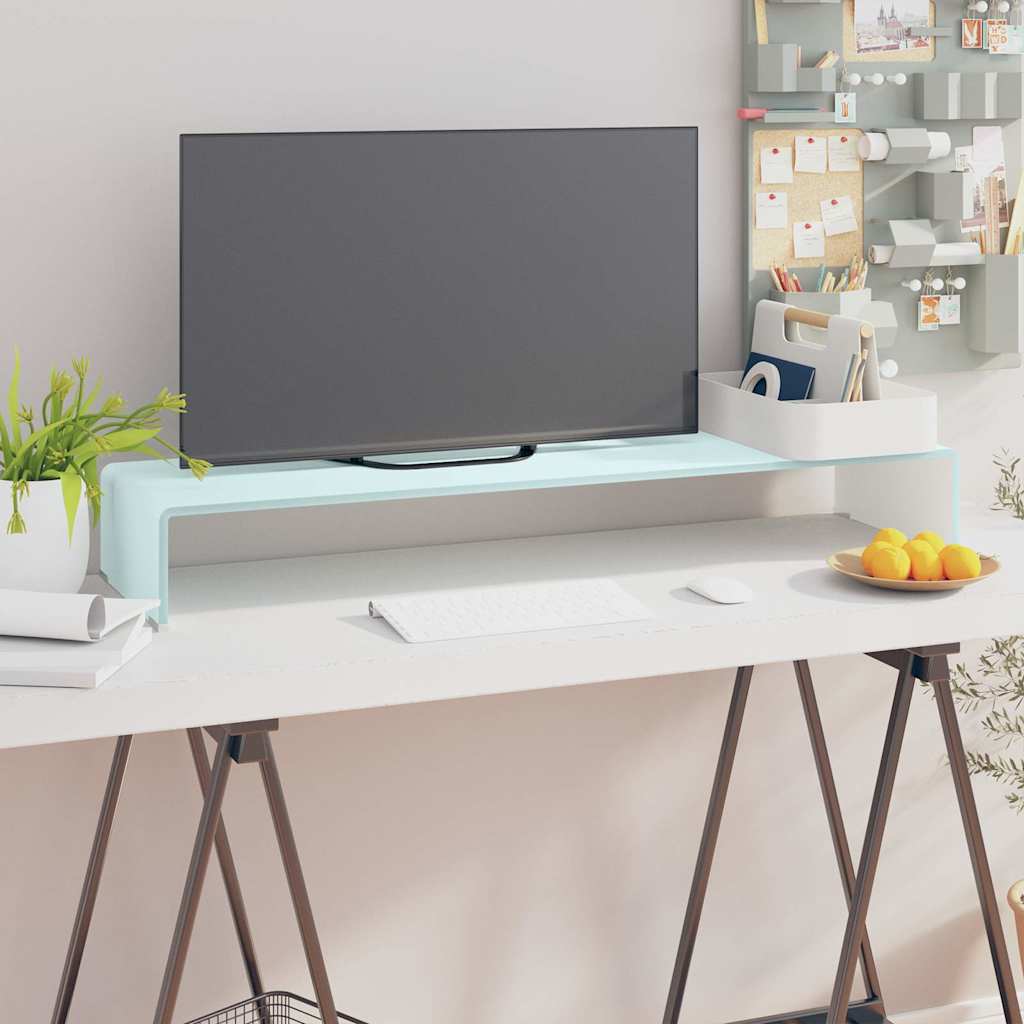 Vidaxl tv-meubel monitorverhoger 100x30x13 cm glas groen