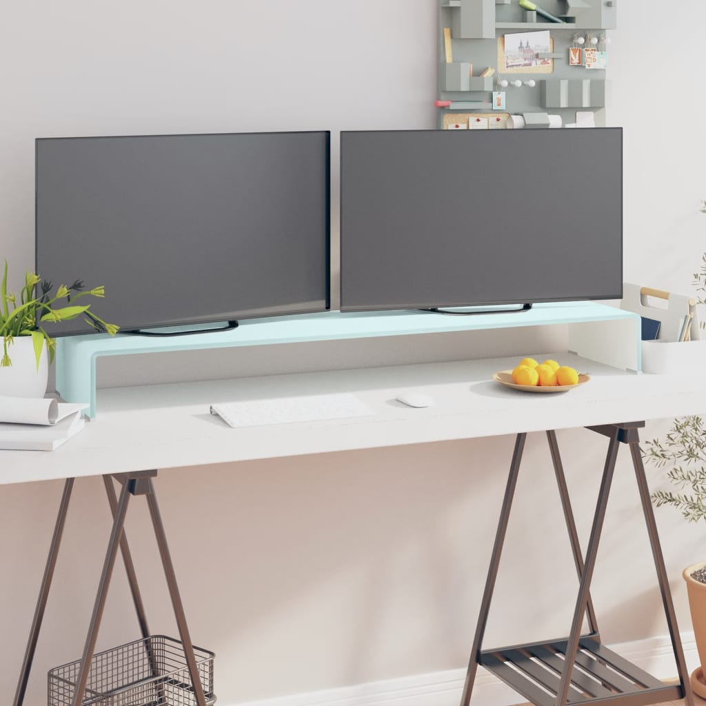 Vidaxl tv-meubel monitorverhoger 120x30x13 cm glas groen