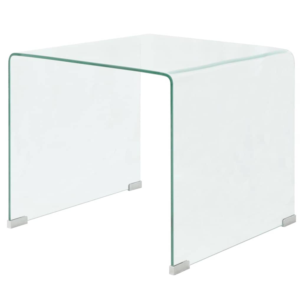 Vidaxl salontafel transparant 49,5x50x45 cm gehard glas