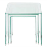 Vidaxl bijzettafel set 3-dlg transparant gehard glas