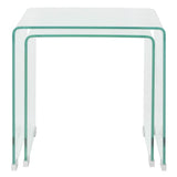 Vidaxl bijzettafel set 2-dlg transparant gehard glas