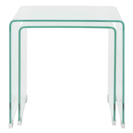 Vidaxl bijzettafel set 2-dlg transparant gehard glas