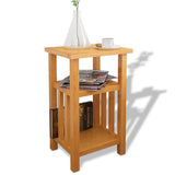 Vidaxl bijzettafel met tijdschrifthouder 27x35x55 cm massief eikenhout