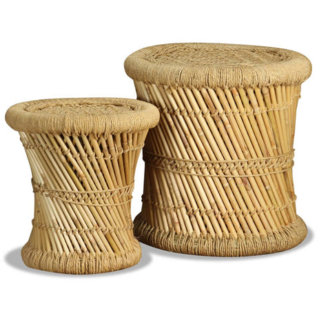 Vidaxl krukken 2 st bamboe en jute